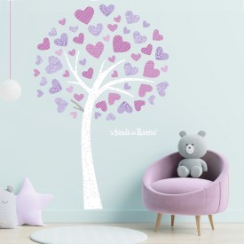 Heart's Tree wall stickers. Big tree made of colored hearts. Photo