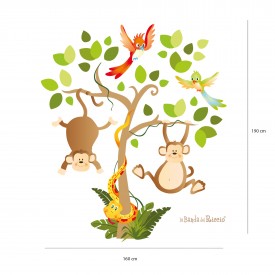 Tree wall stickers for baby nursery room, "Safari tree". Size