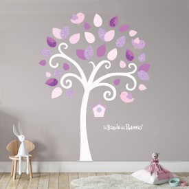 Bird's tree wall decals. Photo Color White, Pink,, Lillac