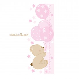 Growth Chart wall decals baby room. Pink Color