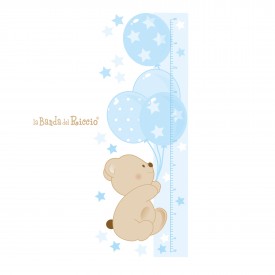 Growth Chart wall decals baby room. Light blue Color