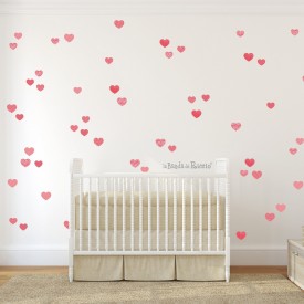 Mini wall stickers hearts. color red. Photo