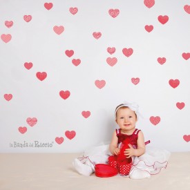 Mini wall stickers hearts. color red. Photo