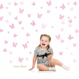 wall stickers pattern "Butterfly" color Pink. Photo