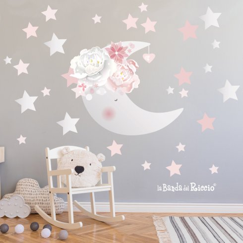 Nursery girl wall decoration "Pink Moon". Photo
