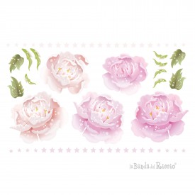 Romantic girl wall stickers "Pink Peonies". Photo