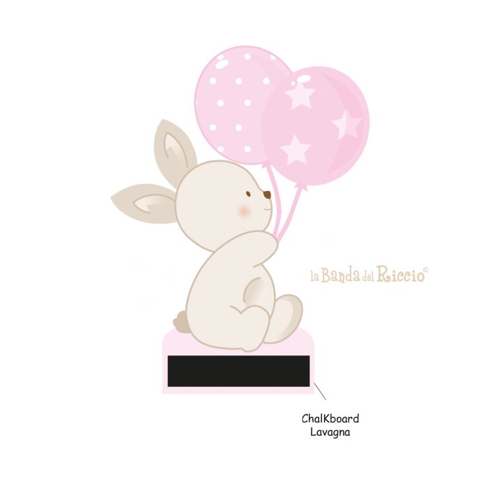 Adesivi porte "Bunny Balloons" -colore rosa-