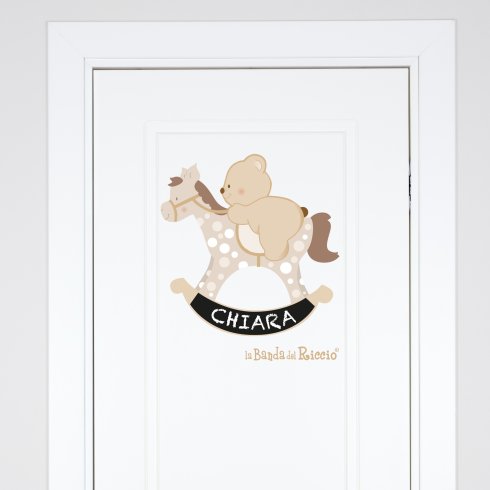 Adesivo per porta "Cavallo a Dondolo" . Foto