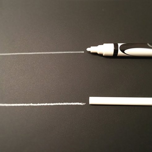 Si può scrivere sull'adesivo murale con gessetti o pennarelli a getto di gesso