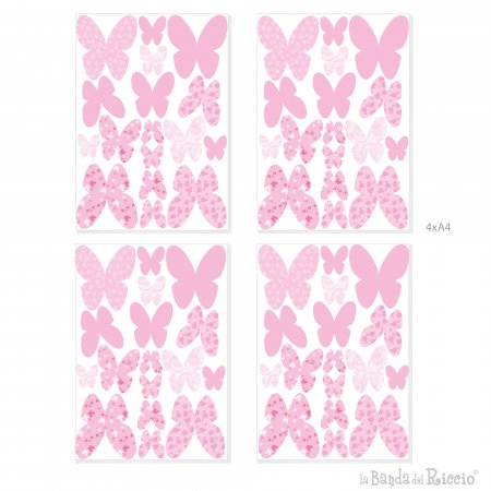 Print the butterfly on four A4 sheets. Colou Pink