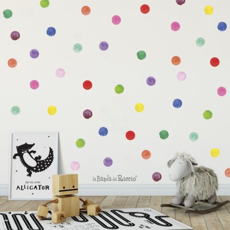 Polka dots rainbow watercolor
