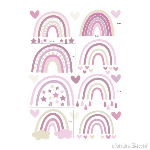 schema dei pattern arcobaleni con le misure