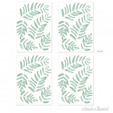 Wall stickers "Botanic". 4 A4 sheets. Green color