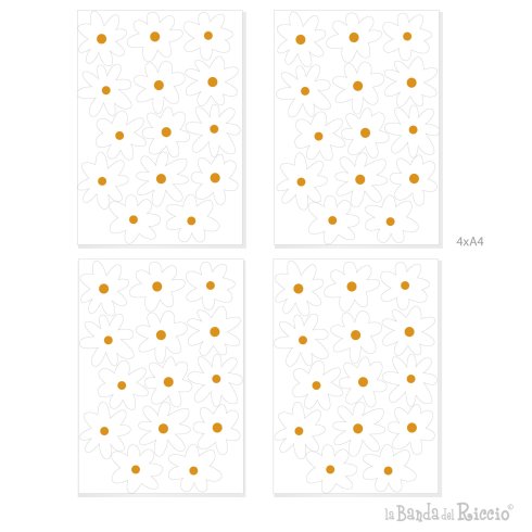 Print of the daisy on four A4 sheets