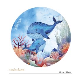 Circular sticker the Whales