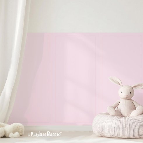Boiserie rosa rettangolare foto ambientata.