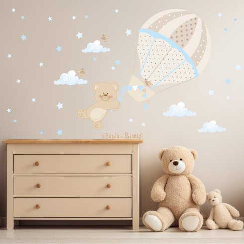 Orsetto vola con la mongolfiera