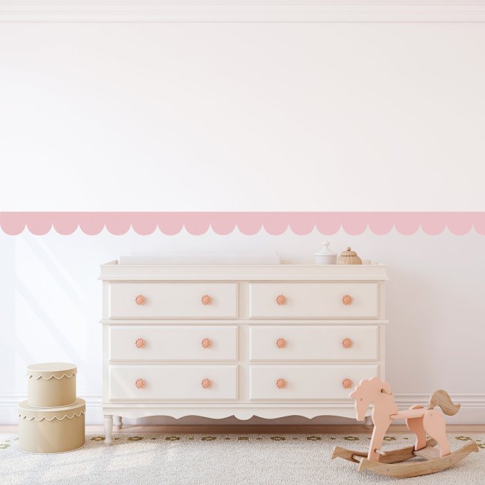 Scalloped edge wall sticker