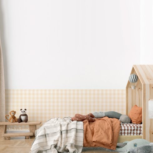 Boiserie beige autoadesiva in foto ambientata