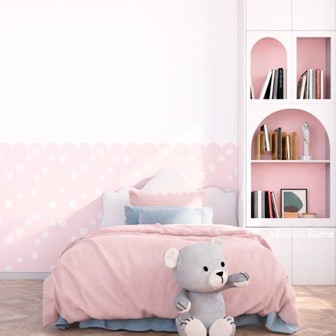 Daisies Boiserie Scalloped wall decal