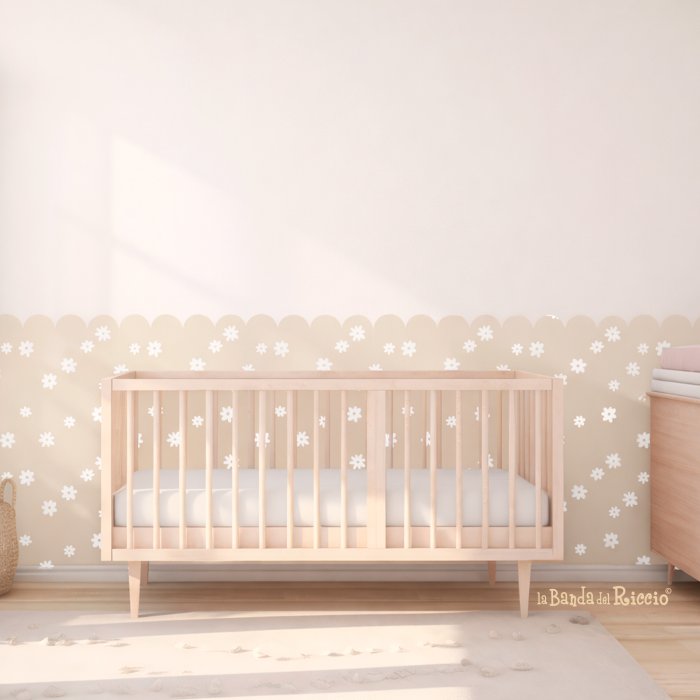 Daisies Boiserie Scalloped wall decal