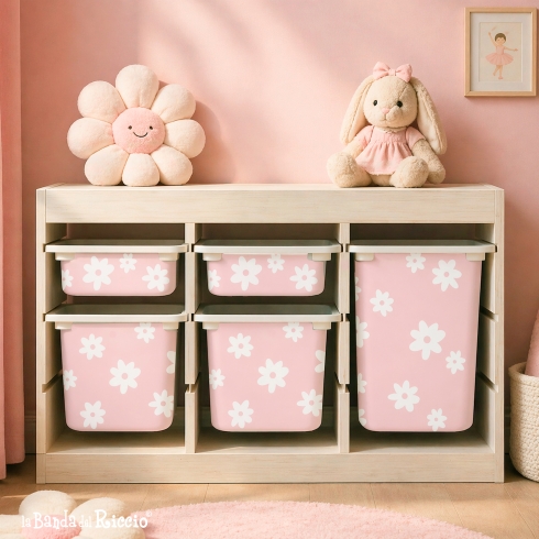 Stickers for IKEA Trofast boxes daisy