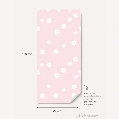 Daisies Boiserie Scalloped wall decal