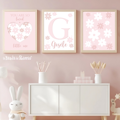 Tris stampe cameretta bambina stile nordico