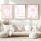 Quadretti cameretta bimba personalizzati rosa con margherite