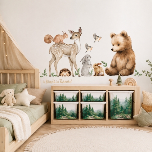 Gli animali del Bosco acquerello